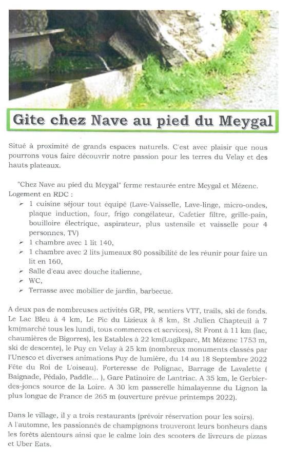 Chez Nave Au Pied Du Meygal Daire Boussoulet Dış mekan fotoğraf